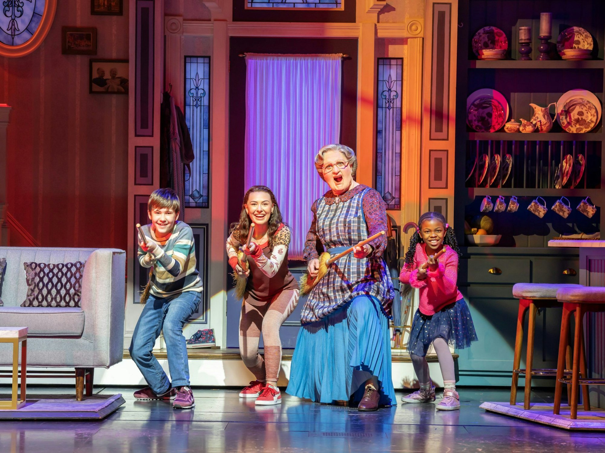 Musical-Szene aus „Mrs. Doubtfire“.