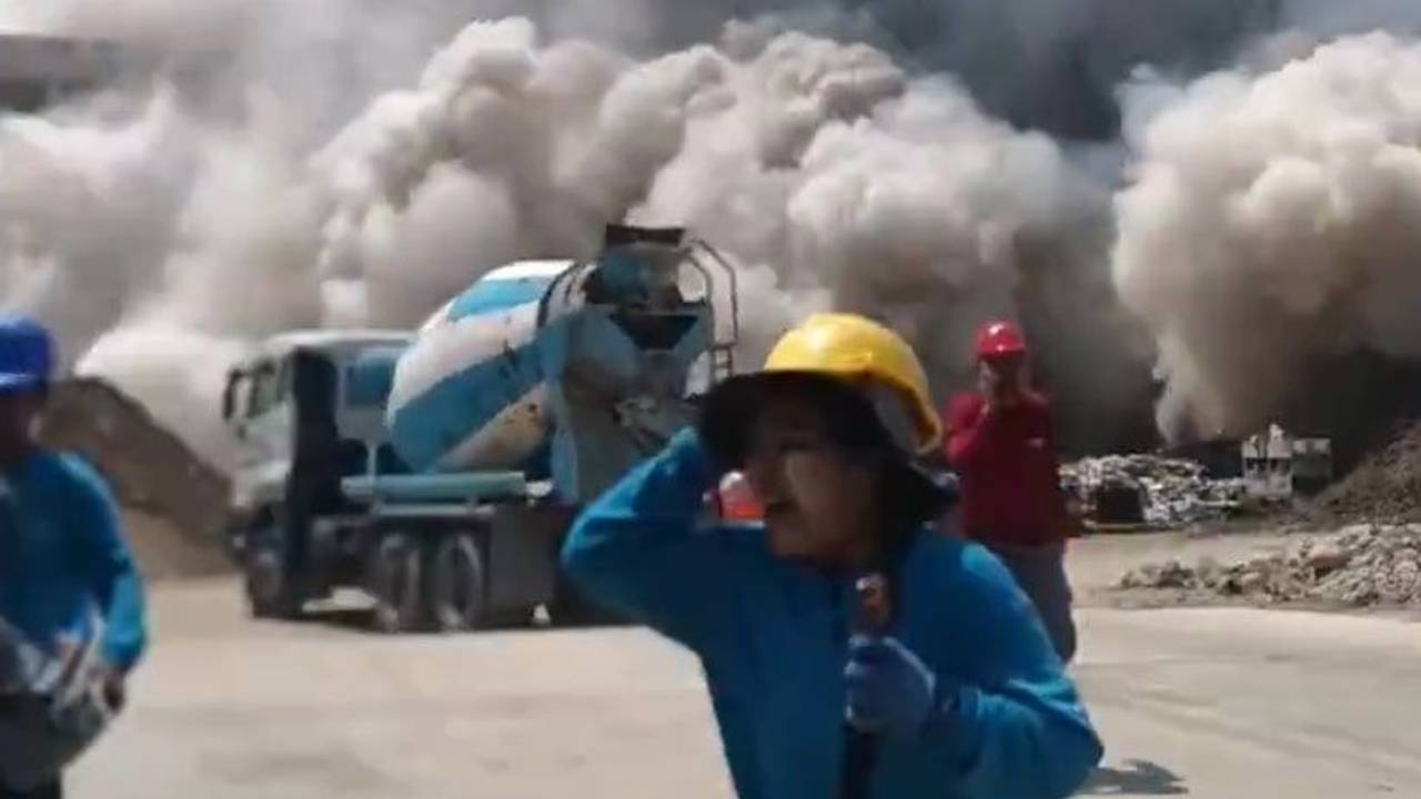 In Bangkok ist, mutmaßlich durch das Erdbeben, ein Hochhaus eingestürzt. Ein Screenshot des Videos zeigt die dramatische Szenerie.