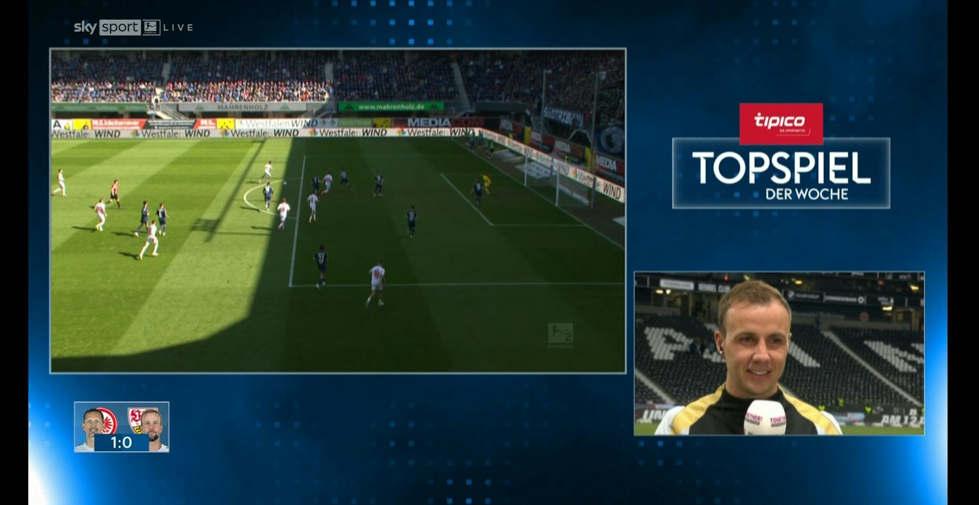 Mario Götze sieht im Sky-Interview das Quasi-Eigentor seines Bruders.