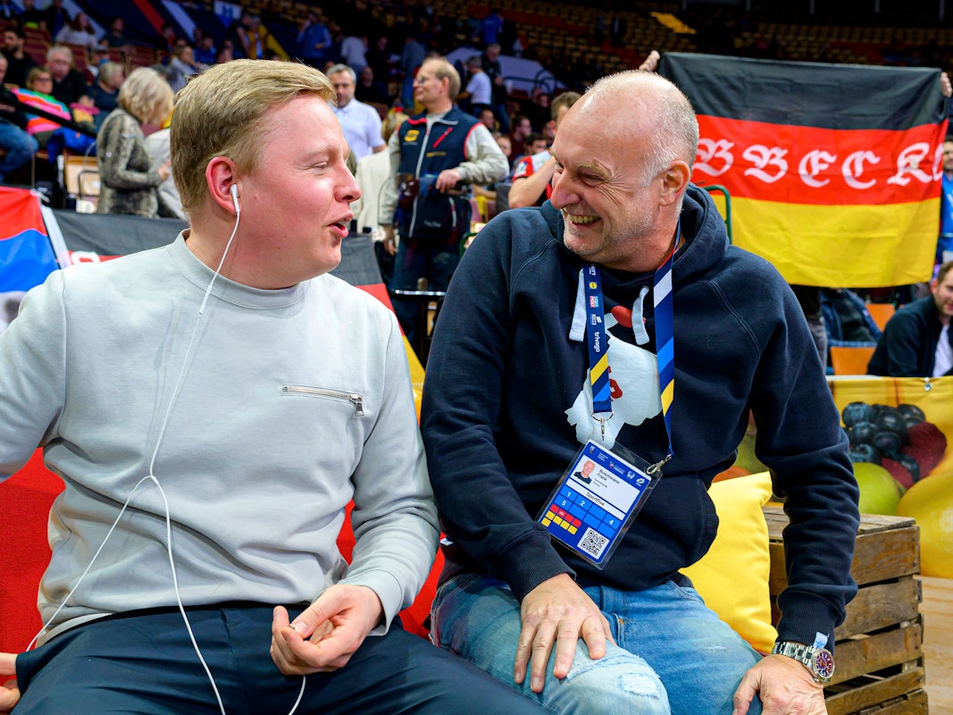 Florian Schmidt-Sommerfeld und Frank Buschmann mit guter Laune.