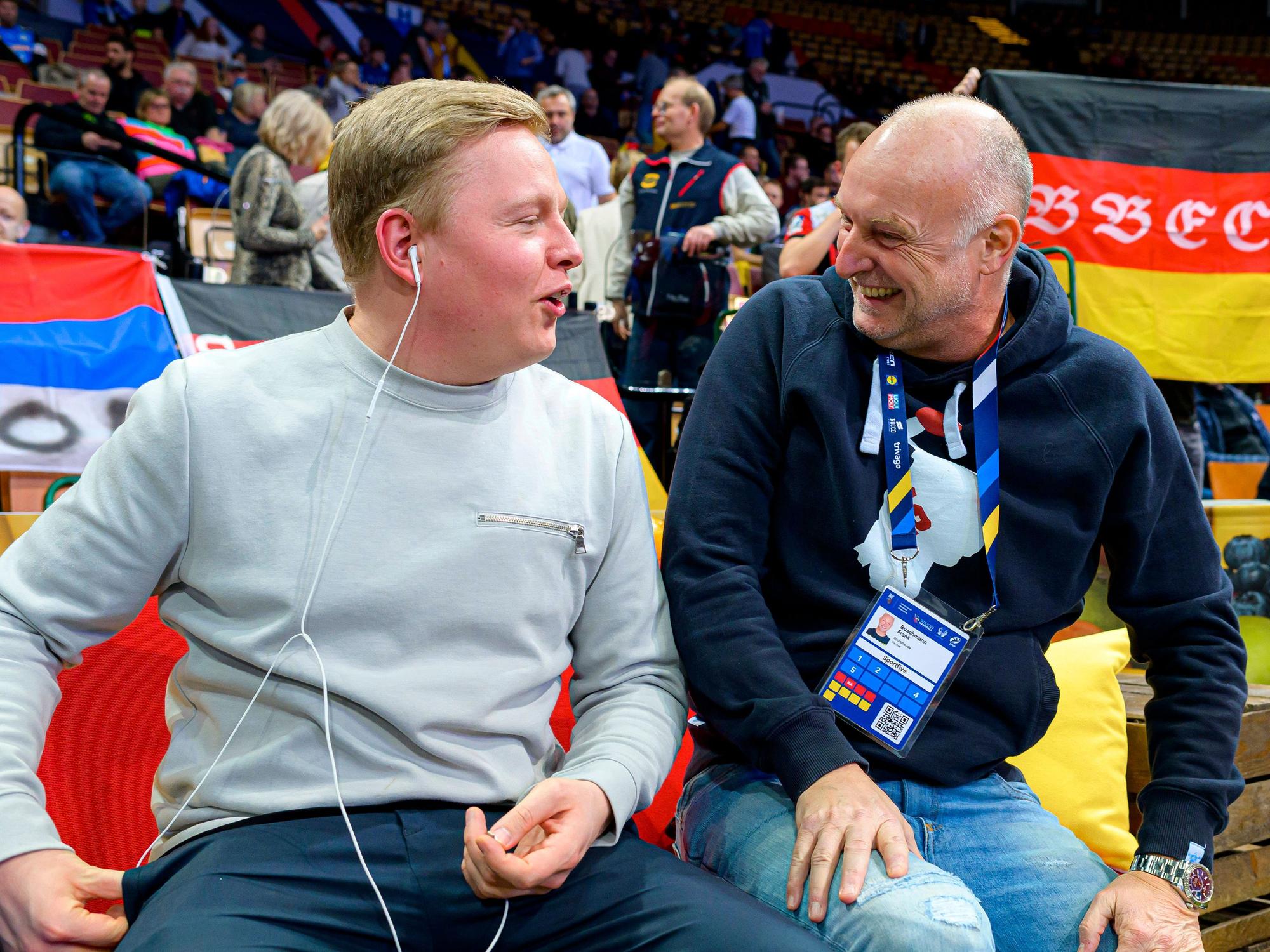 Florian Schmidt-Sommerfeld und Frank Buschmann mit guter Laune.