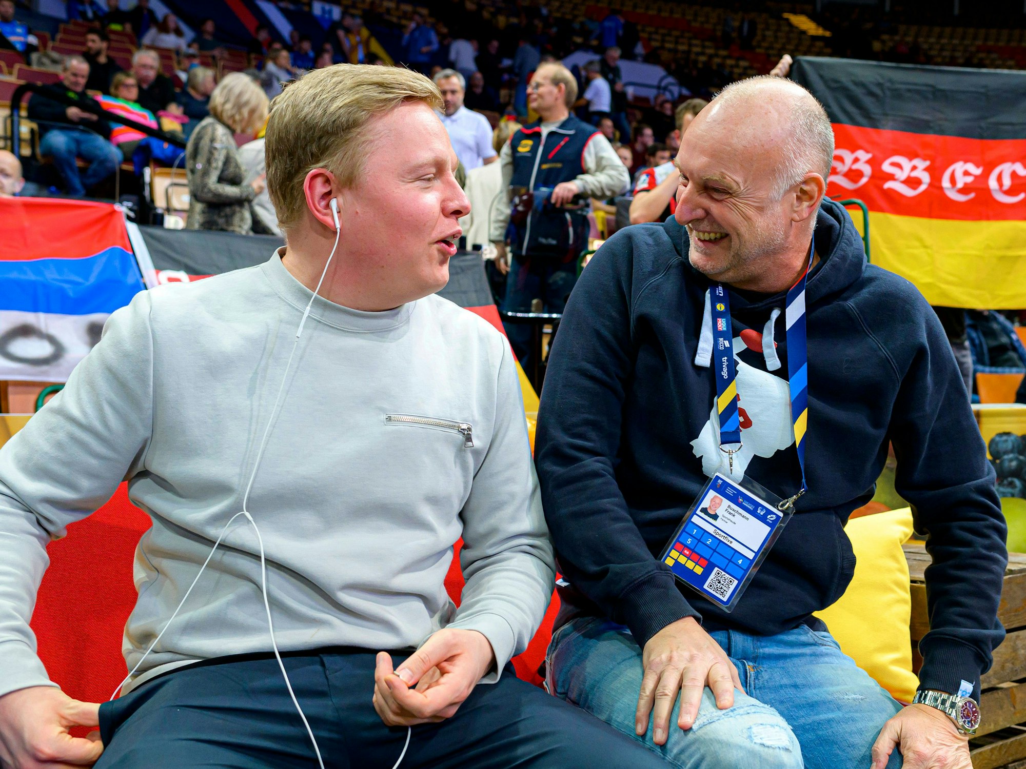Florian Schmidt-Sommerfeld und Frank Buschmann mit guter Laune.