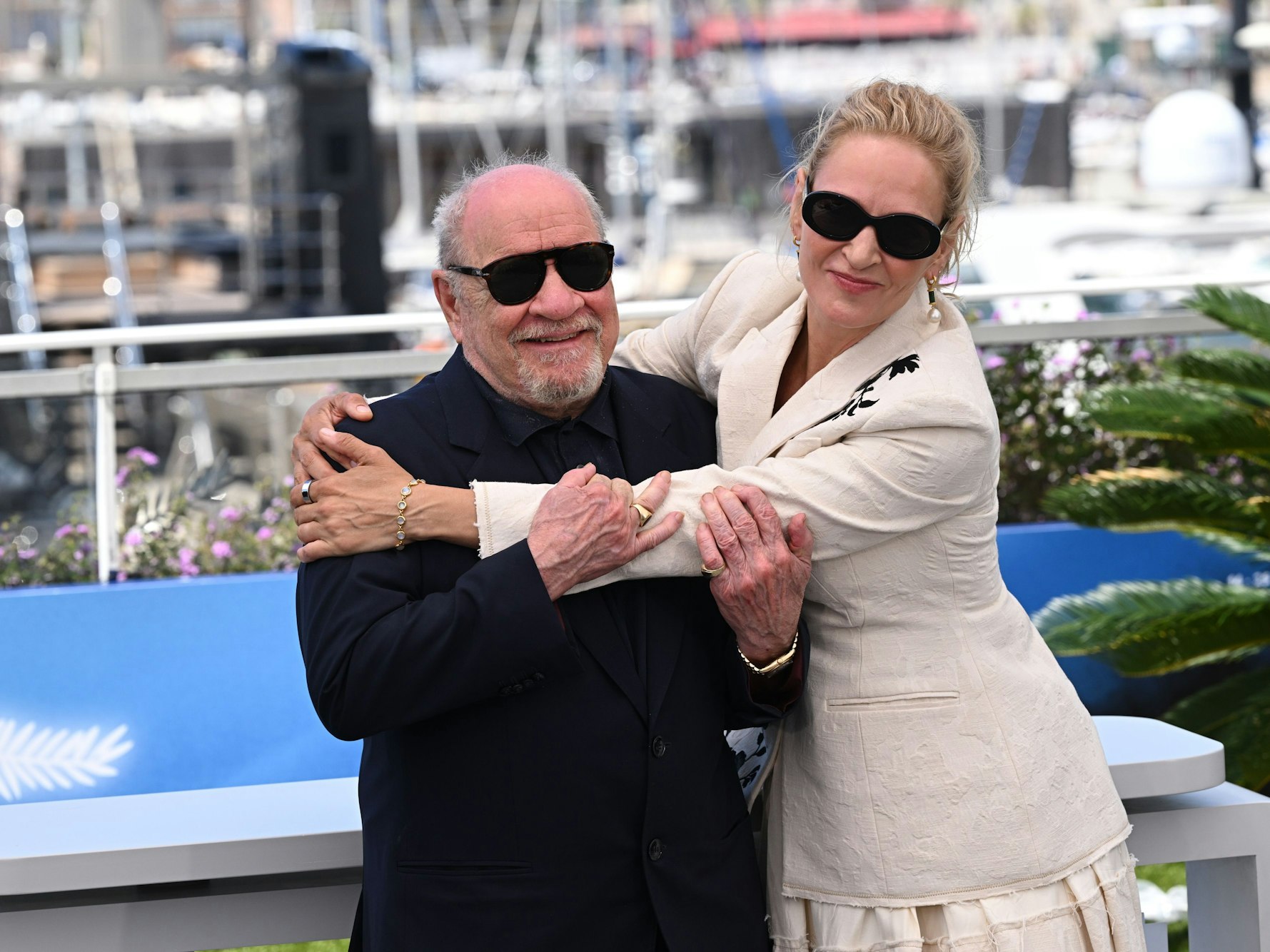Regisseur Paul Schrader (l.) und Uma Thurman (hier bei den Filmfestspielen in Cannes 2024).