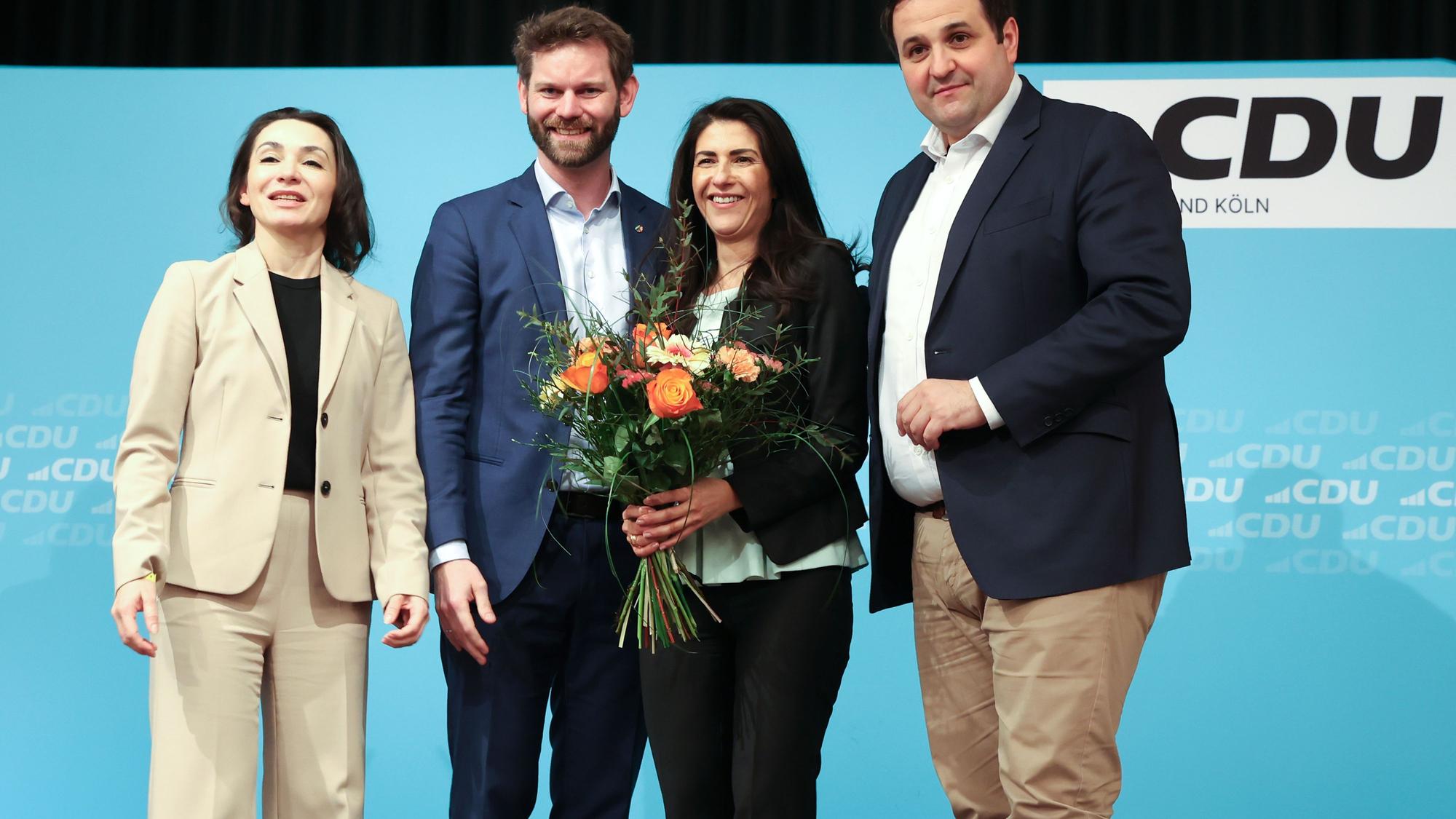 Serap Gülerist neue Chefin der CDU Köln (2.v.r.): Hier steht sie am Samstag neben Janina Jänsch, Florian Braun, Serap Güler und Nathanael Liminski (v.l.).Martina Goyert