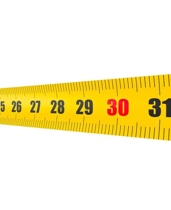Scale measuring tape, top view. 3D rendering Scale measuring tape, top view. 3D rendering isolated on white background Copyright: xZoonar.com/alexlmxx 21629036