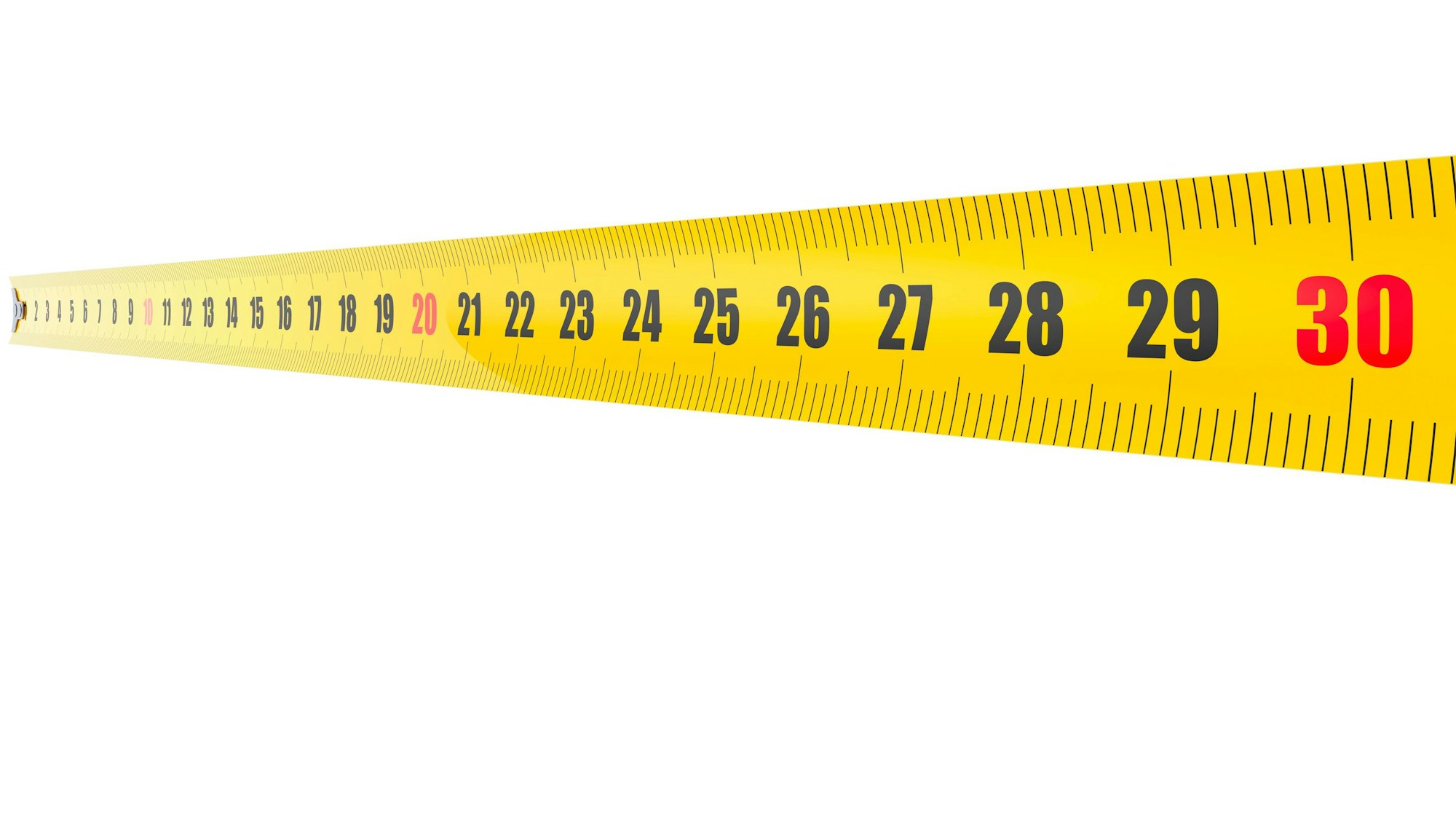 Scale measuring tape, top view. 3D rendering Scale measuring tape, top view. 3D rendering isolated on white background Copyright: xZoonar.com/alexlmxx 21629036
