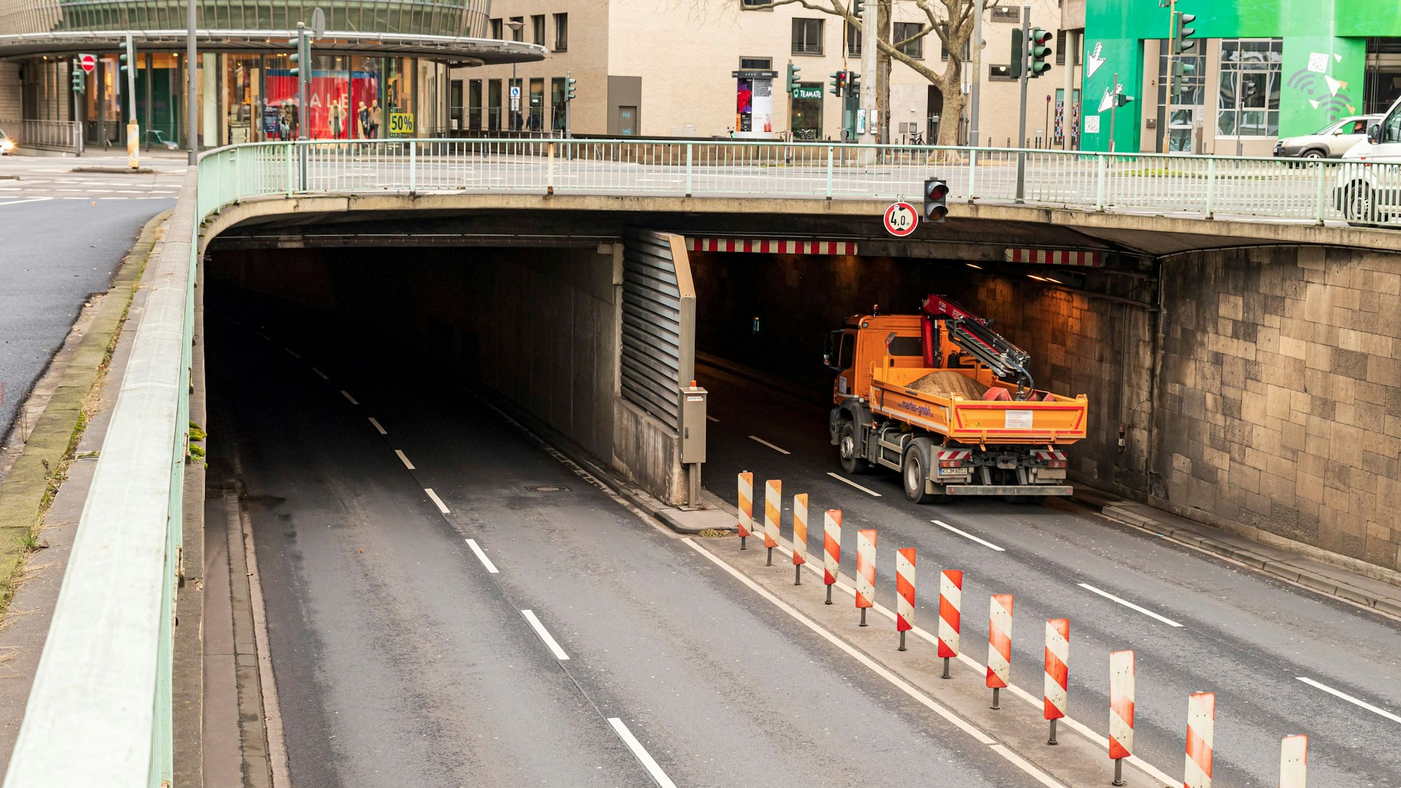 Der Nord-Süd-Fahrt-Tunnel am 17. Februar 2021