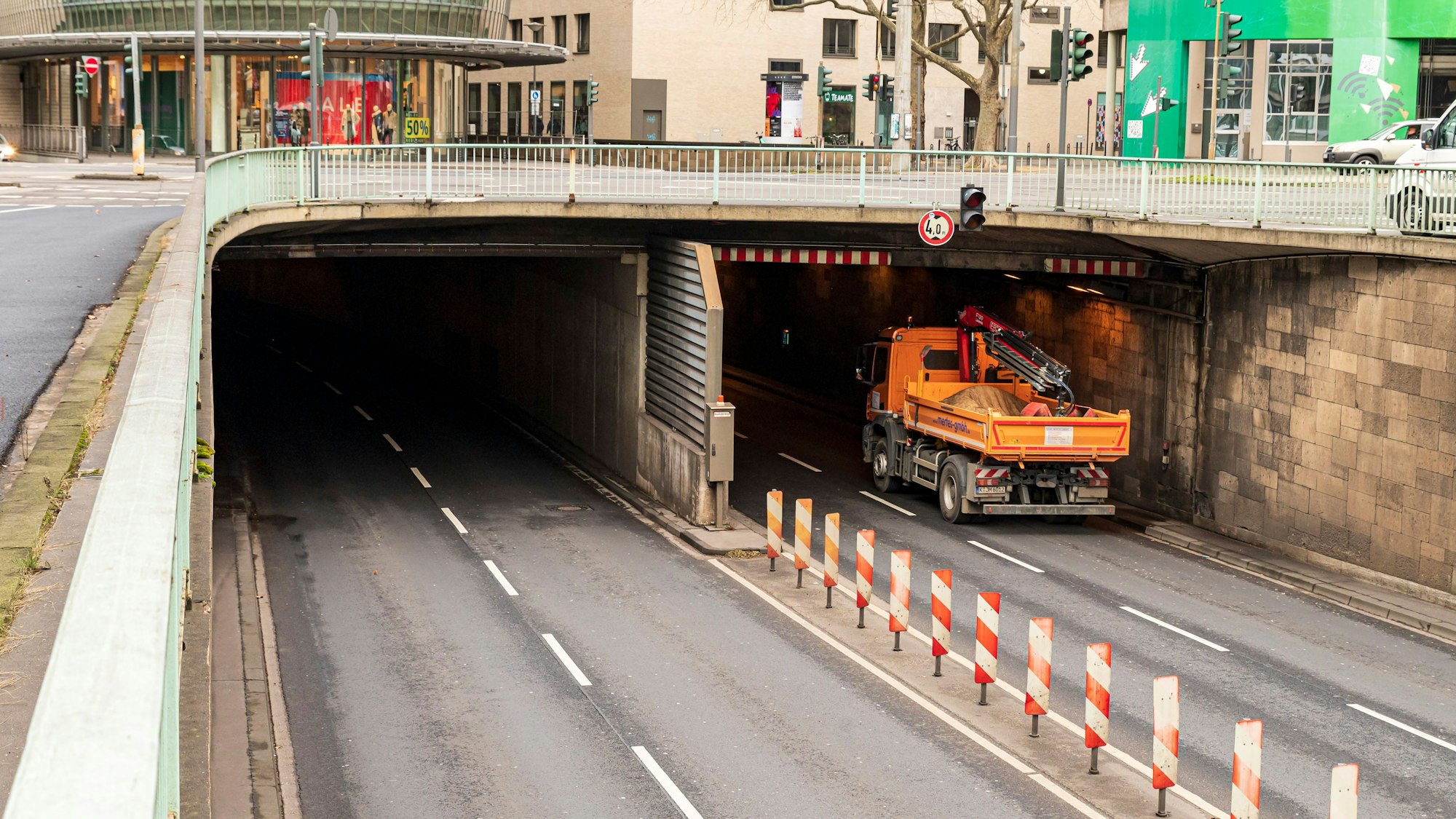 Der Nord-Süd-Fahrt-Tunnel am 17. Februar 2021