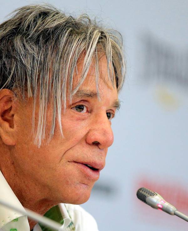 US-Schauspieler Mickey Rourke auf einer Pressekonferenz im Jahr 2014.