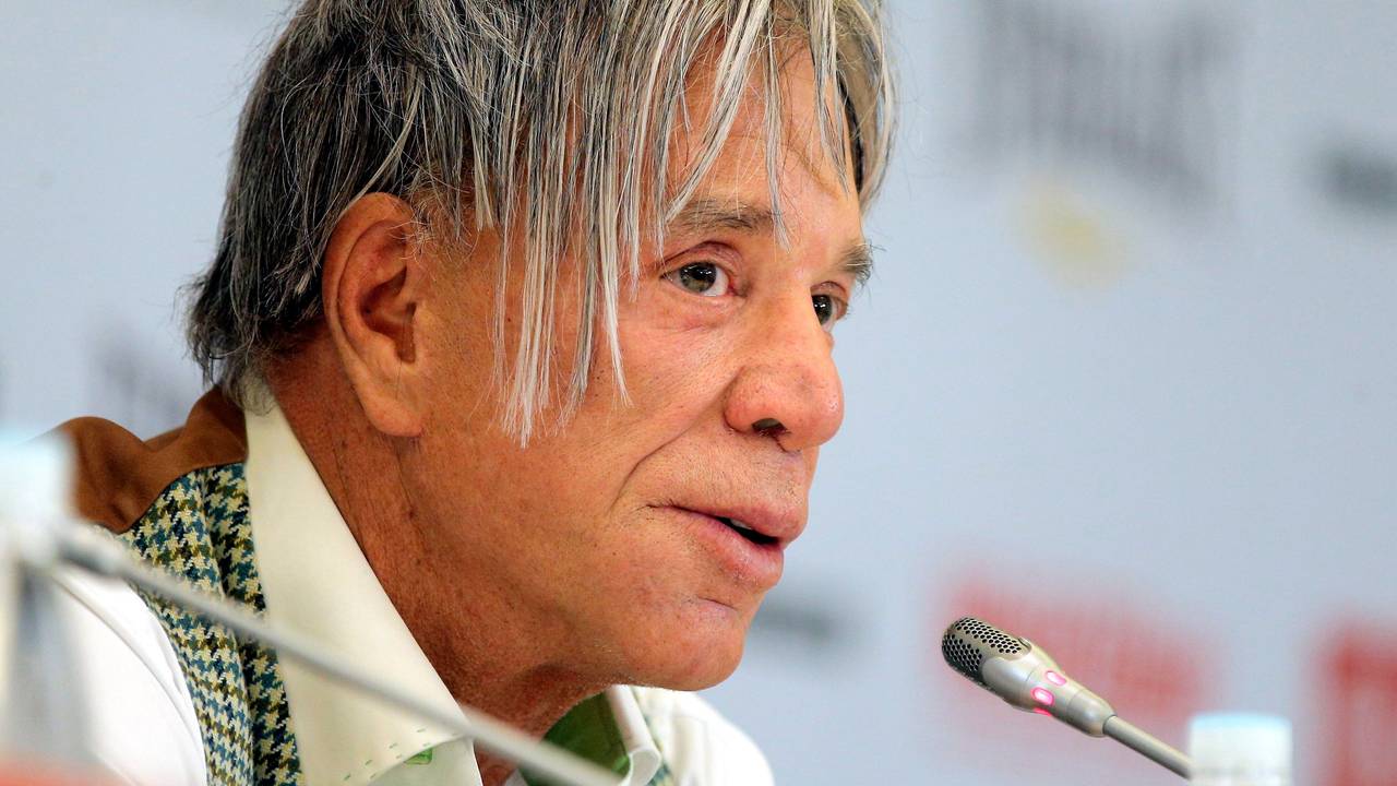 US-Schauspieler Mickey Rourke auf einer Pressekonferenz im Jahr 2014.
