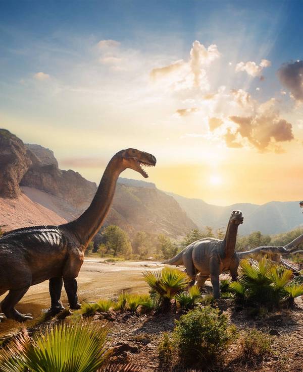Prähistorische Landschaft mit Dinosauriern