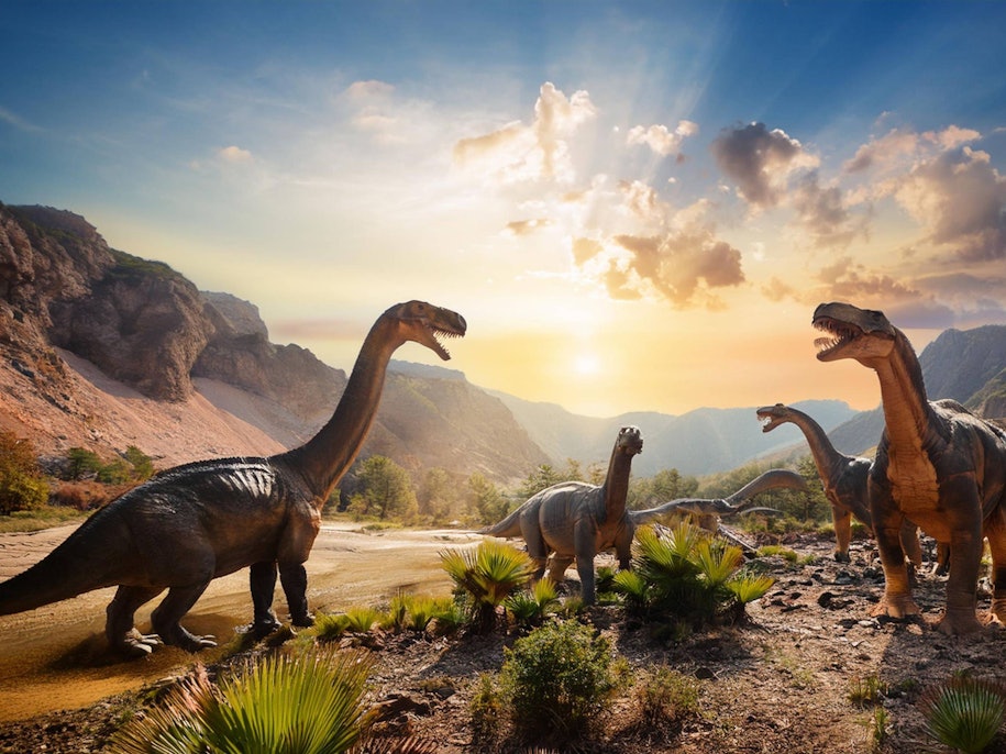 Prähistorische Landschaft mit Dinosauriern