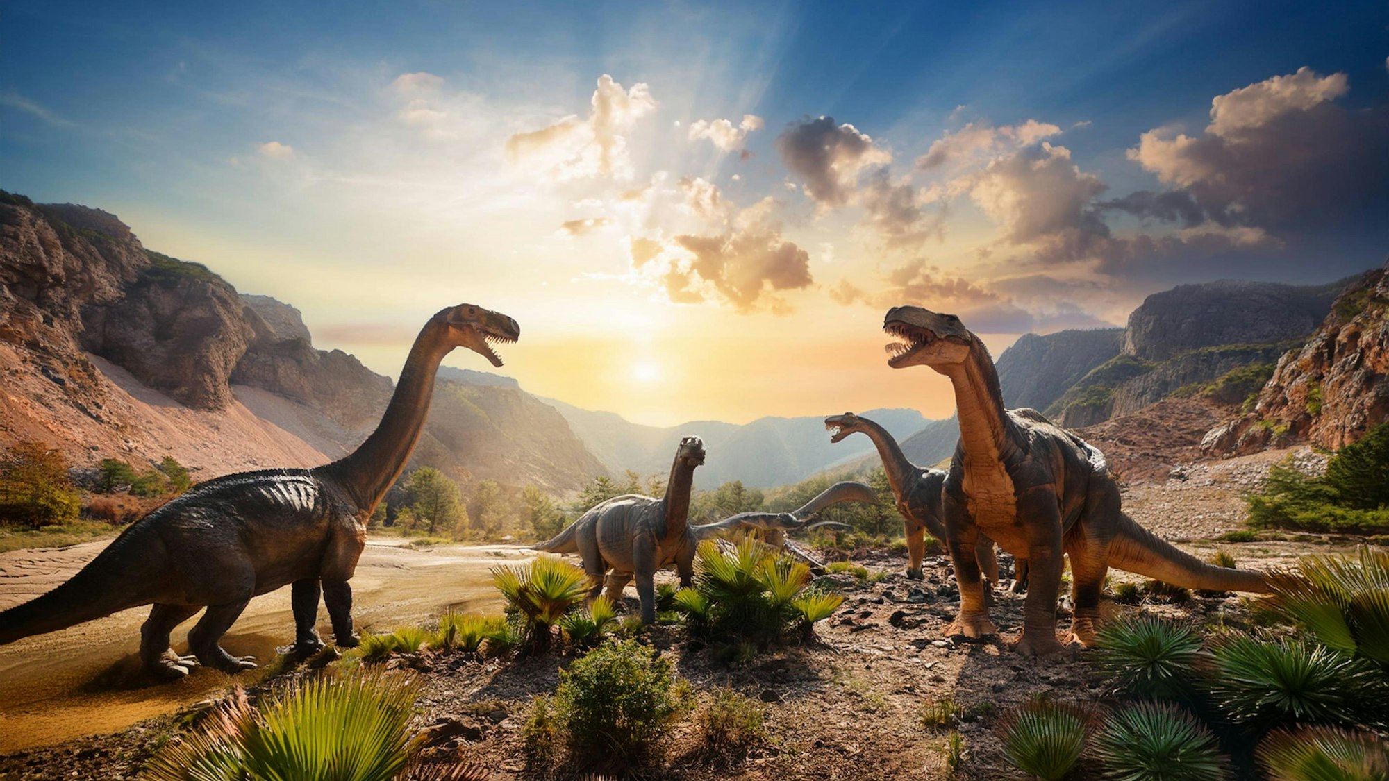 Prähistorische Landschaft mit Dinosauriern