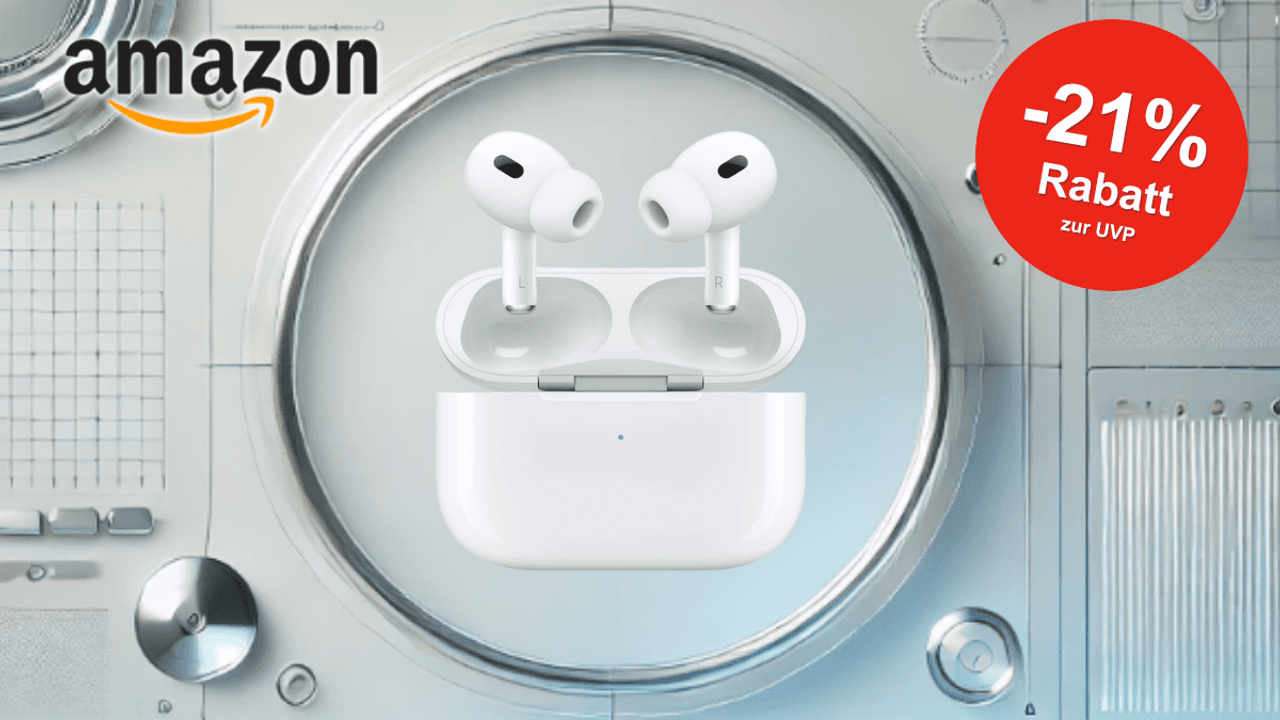 Auf dem Bild sind Apple AirPods Pro 2 Kabellose In‑Ear Kopfhörer, Bluetooth Kopfhörer zu sehen