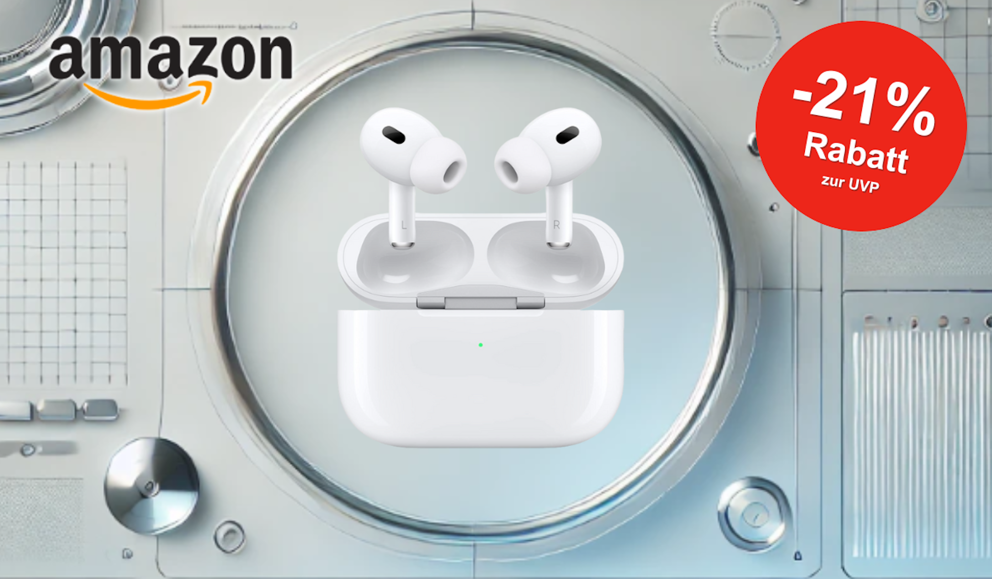 Auf dem Bild sind Apple AirPods Pro 2 Kabellose In‑Ear Kopfhörer, Bluetooth Kopfhörer zu sehen