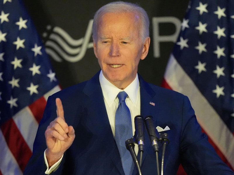 Der ehemalige US-Präsident Joe Biden spricht am 15. April 2025 (Ortszeit) auf der Konferenz der Organisation Advocates, Counselors, and Representatives for the Disabled (ACRD) in Chicago.