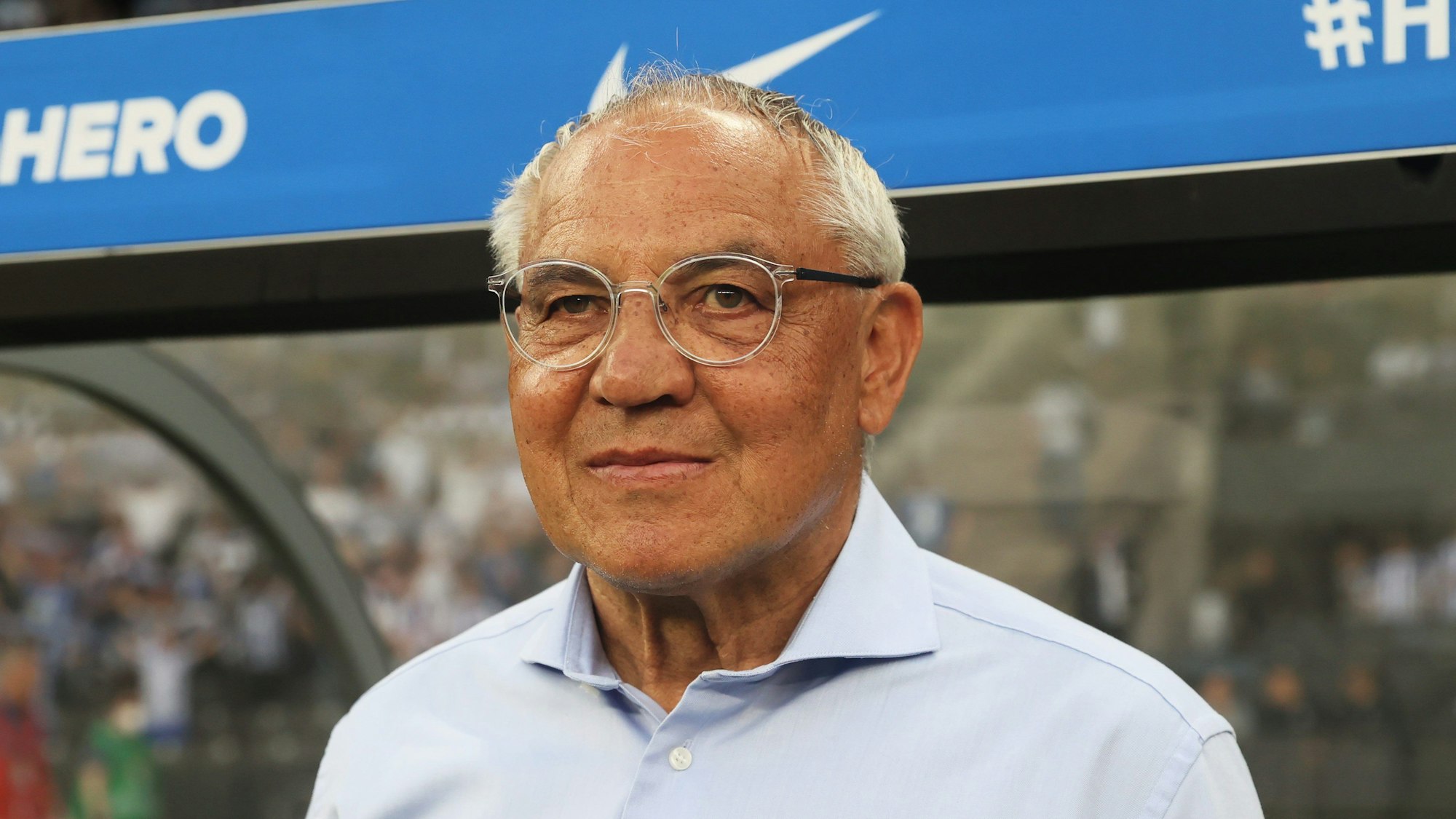 Felix Magath, hier am 19. Mai 2022 als Trainer von Hertha BSC gegen den Hamburger SV.