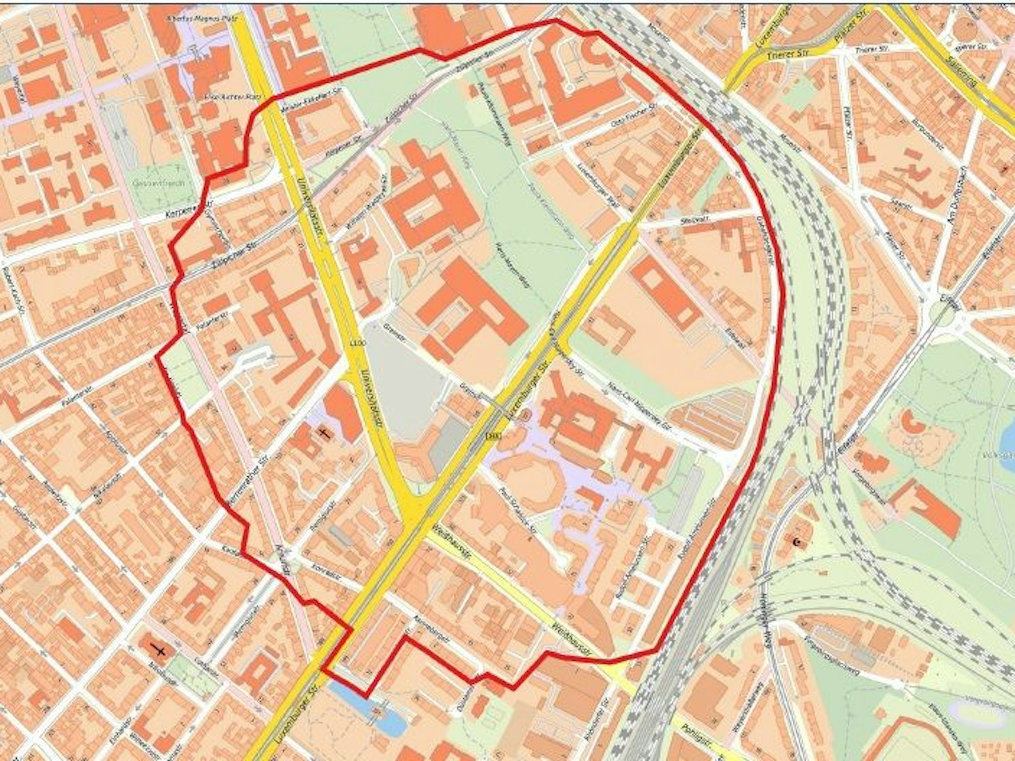 Der festgelegte Evakuierungsbereich