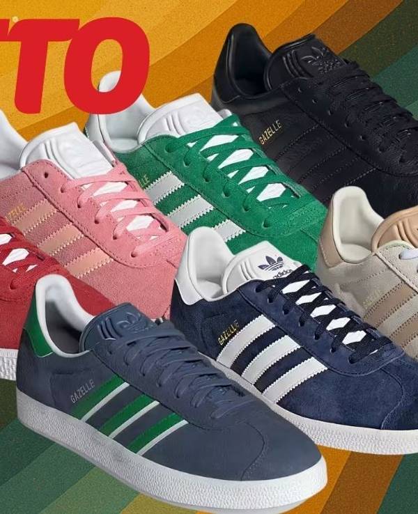 adidas GAZELLE in verschiedenen sommerlichen Farben auf buntem Hintergrund