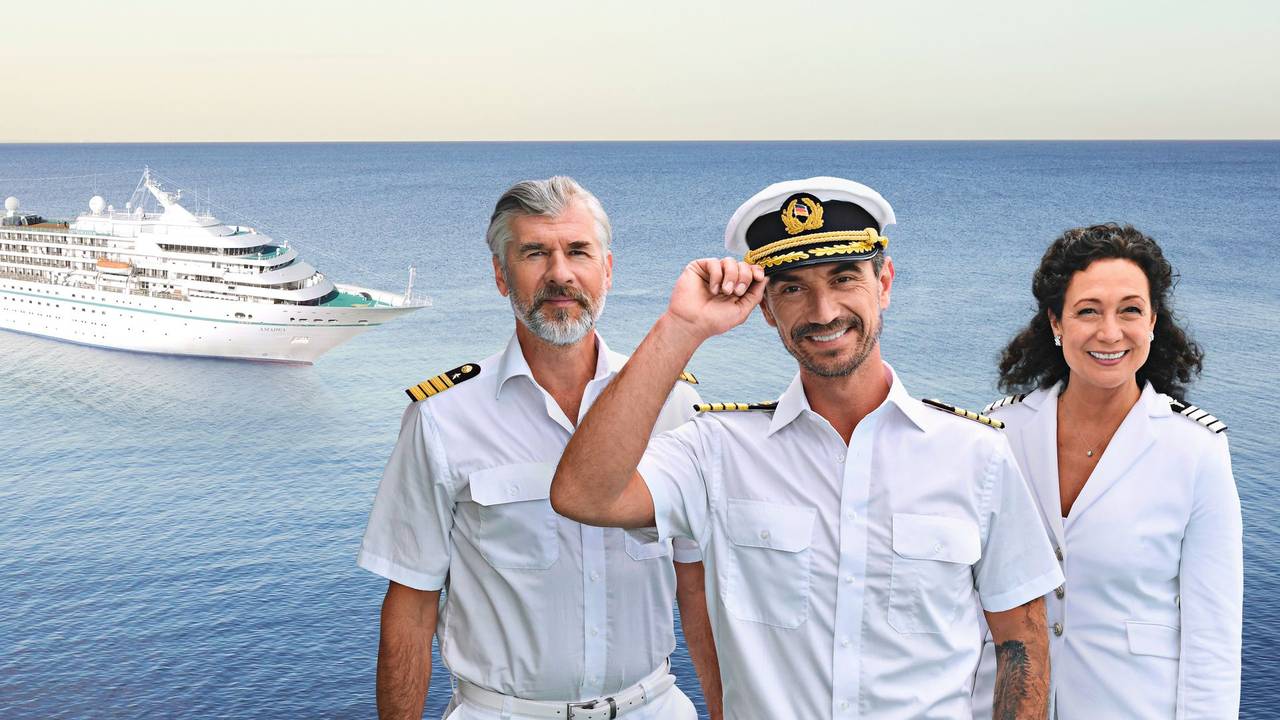Staff-Kapitän Martin Grimm (Daniel Morgenroth), Kapitän Max Parger (Florian Silbereisen), Hoteldirektorin Hanna Liebhold (Barbara Wussow)