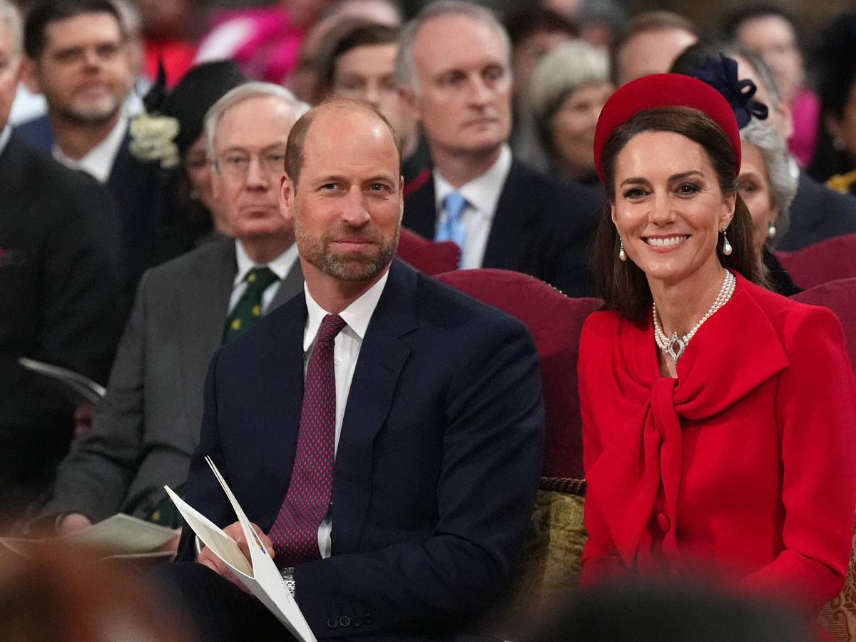 Die britische Prinzessin Kate von Wales und Prinz William nehmen an der jährlichen Feier zum Commonwealth Day in der Westminster Abbey in London teil.