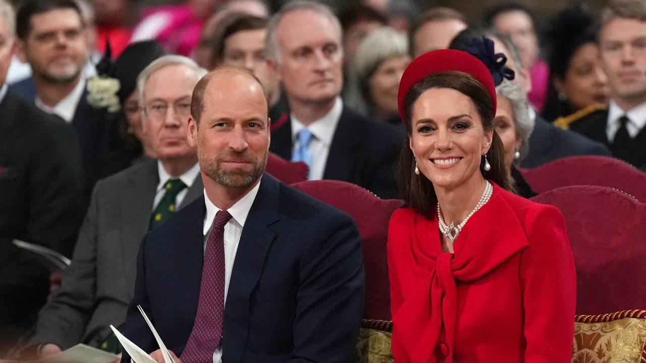 Prinz William und Prinzessin Kate strahlen.