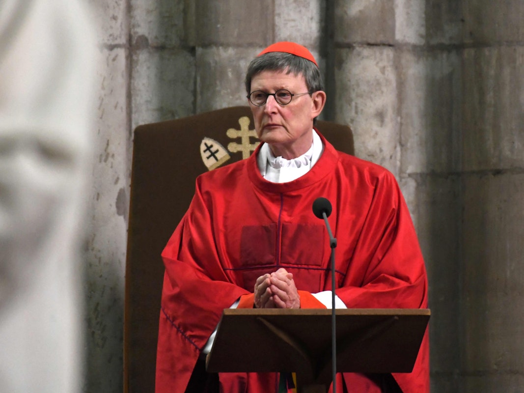 Der Kölner Kardinal Rainer Maria Woelki spricht am 2. April 2021 im Kölner Dom.