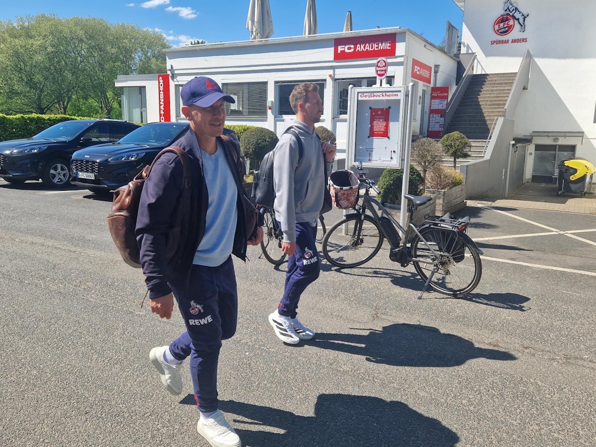 Gerhard Struber und Co-Trainer Bernd Eibler am Geißbockheim.