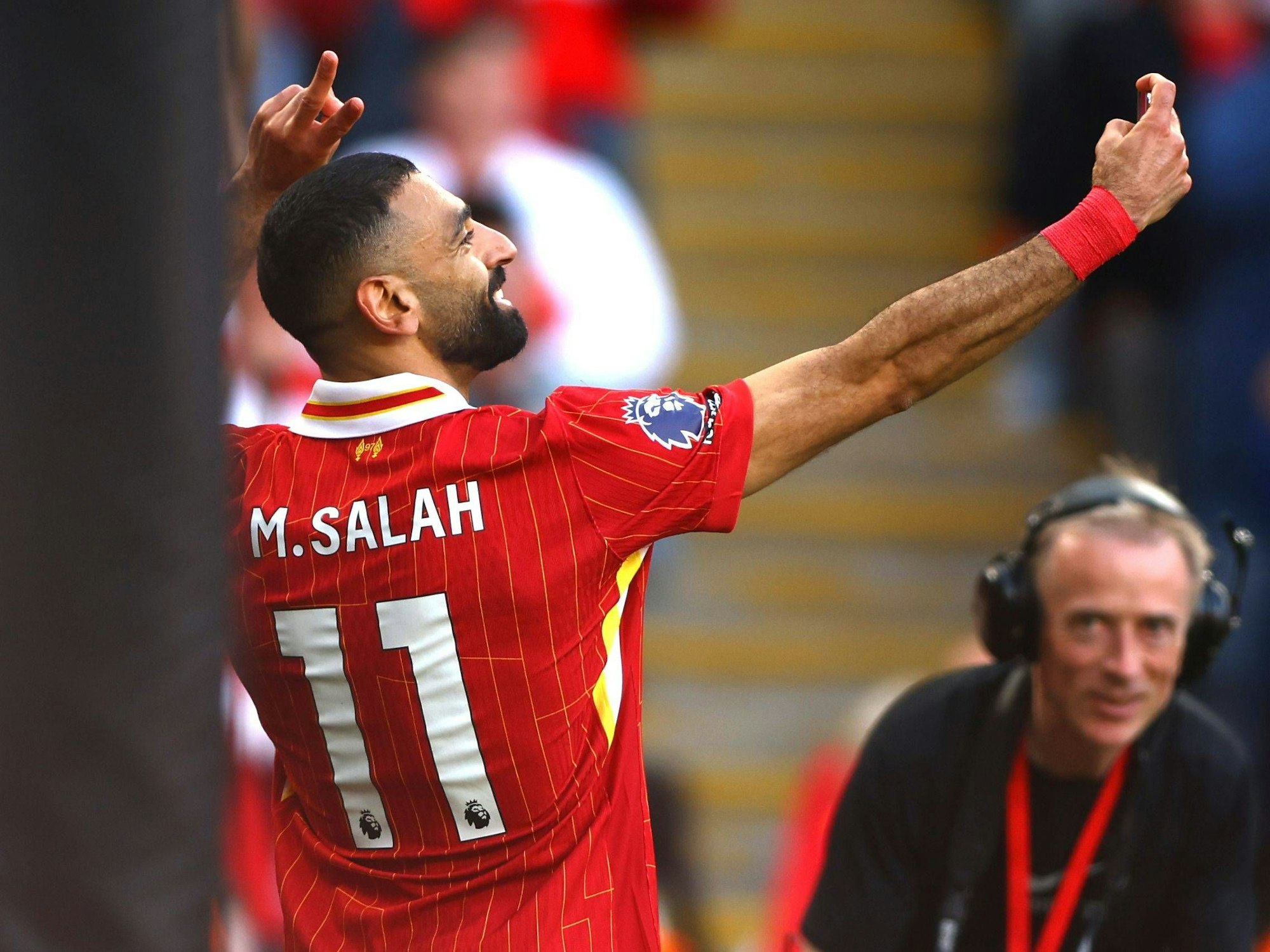 Mohamend Salah während des Selfies.