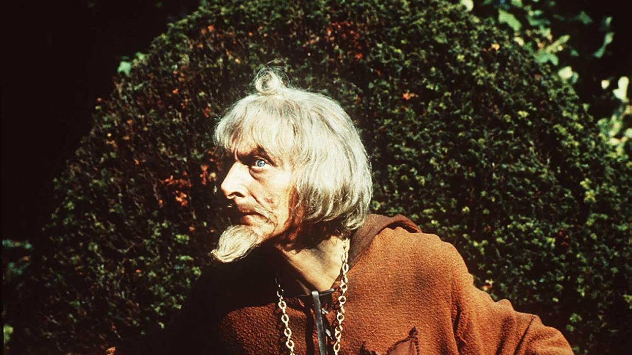 Catweazle im Film, geschätztes Aufnahmedatum um 1970.