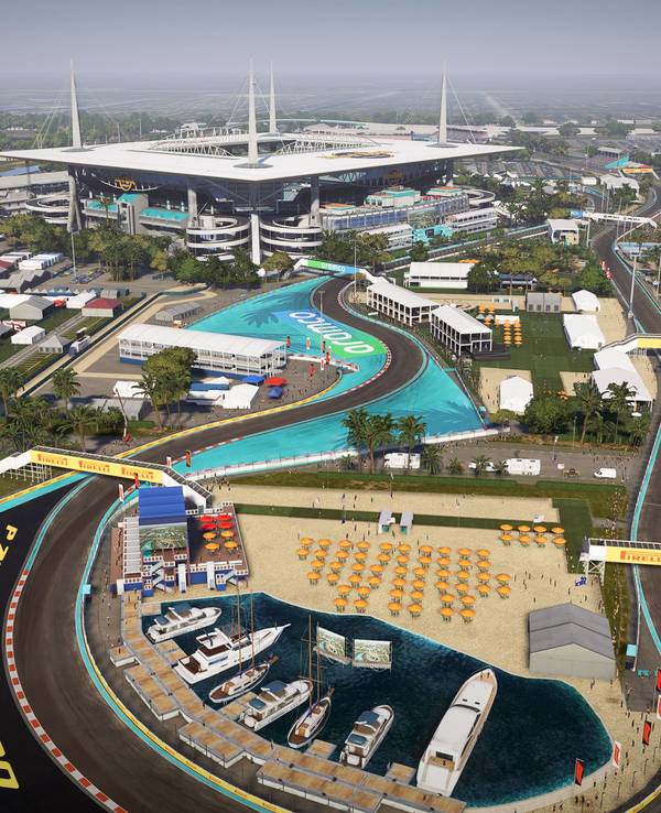 Die Rennstrecke für die Formel 1 in Miami.