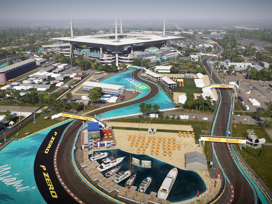 Die Rennstrecke für die Formel 1 in Miami.