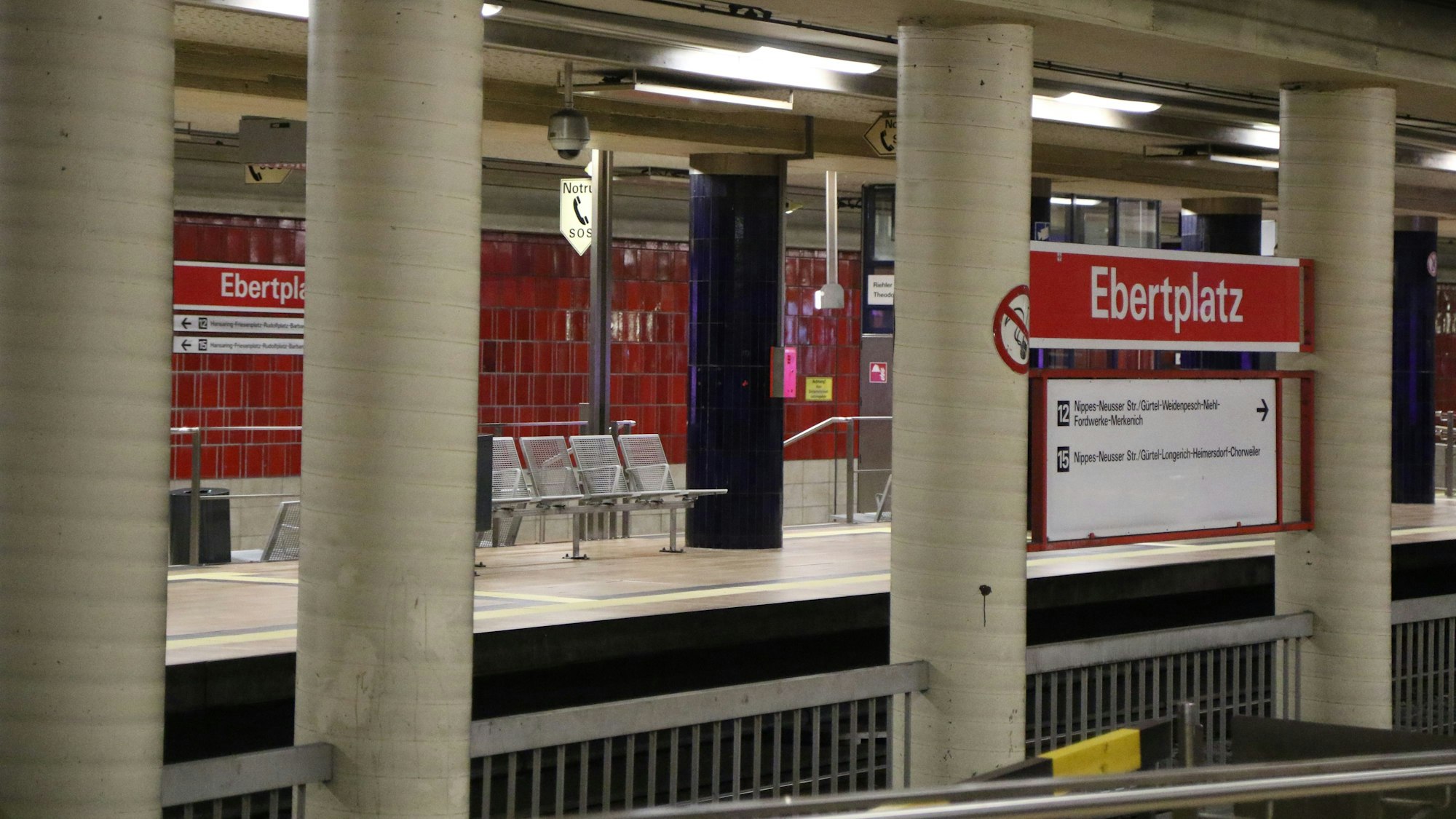 Die Haltestelle Ebertplatz am 1. März 2024