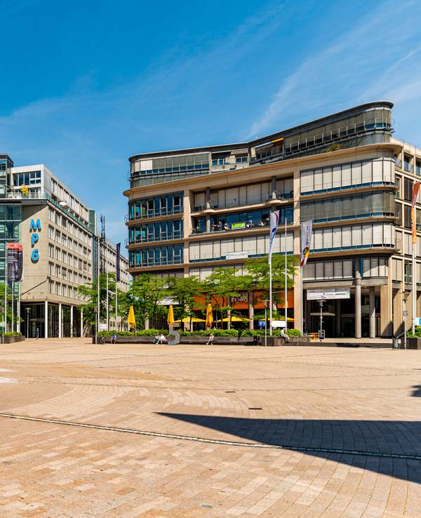 Blick auf den Mediapark in Köln.