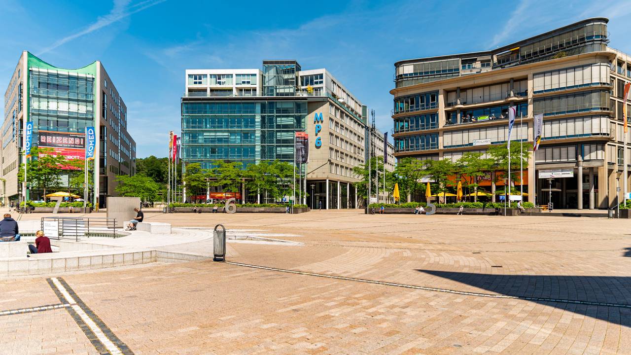 Blick auf den Mediapark in Köln.