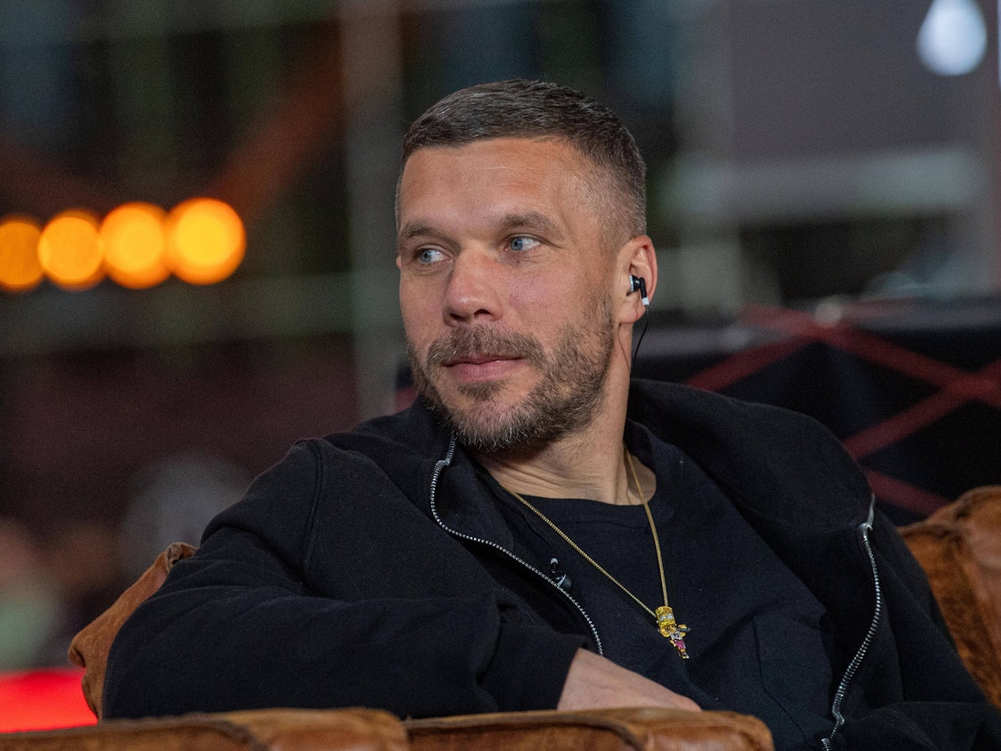 Lukas Podolski am Rande der Baller League.