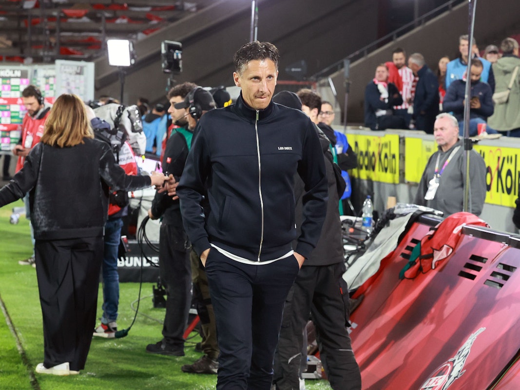 Christian Keller (ehemals 1. FC Köln) nach dem Spiel im Stadion.