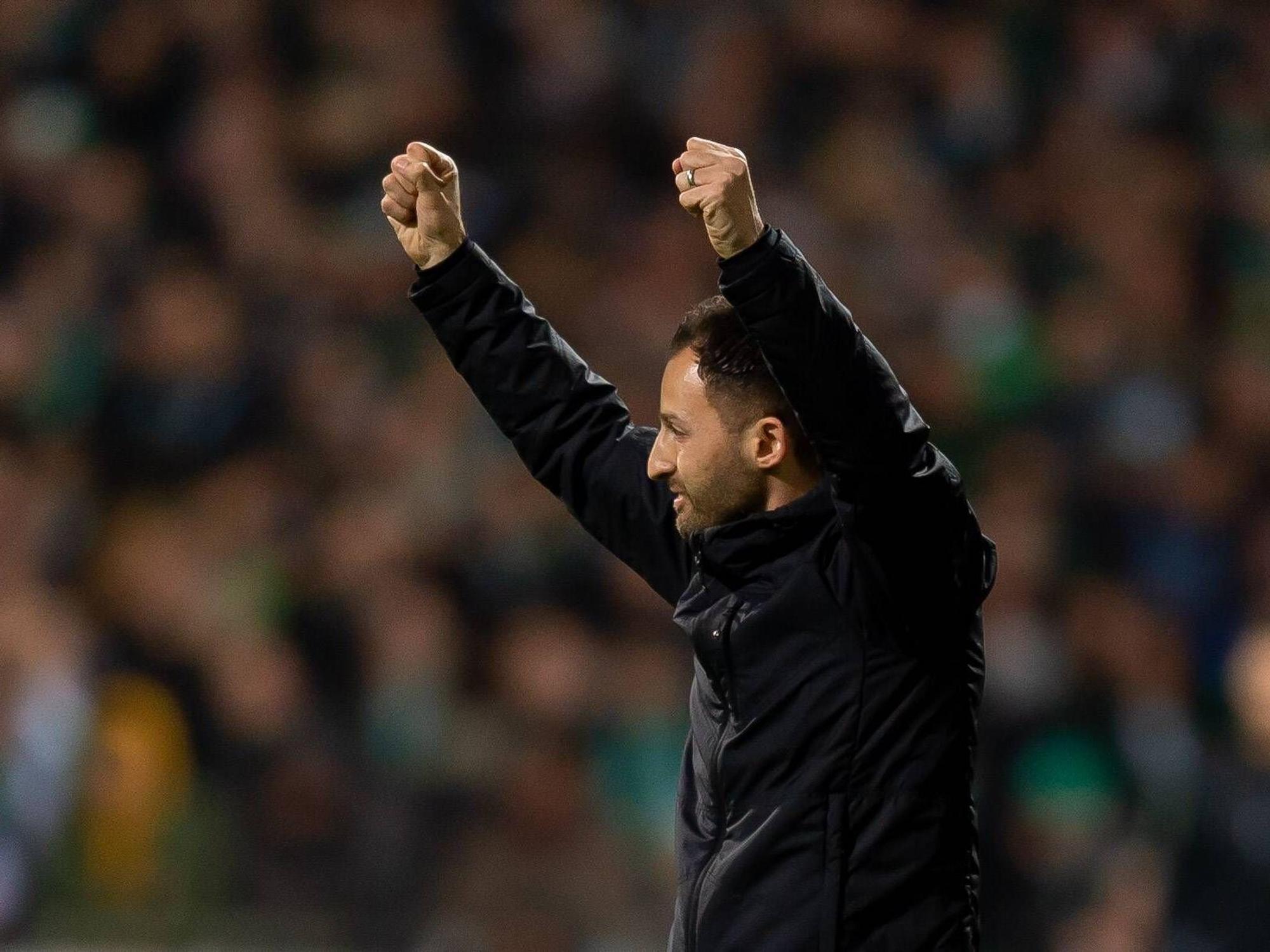 Domenico Tedesco am Spielfeldrand bei Werder Bremen.