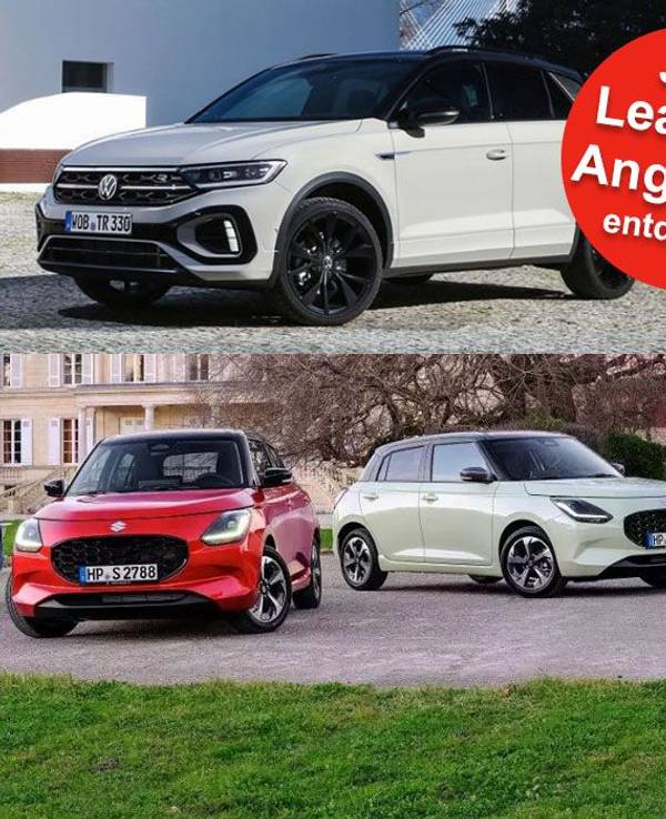 Bilder der Fahrzeugmodelle Volkswagen T-Roc R-Line, SEAT Ateca, Suzuki Swift oder eSchwalbe 50er.