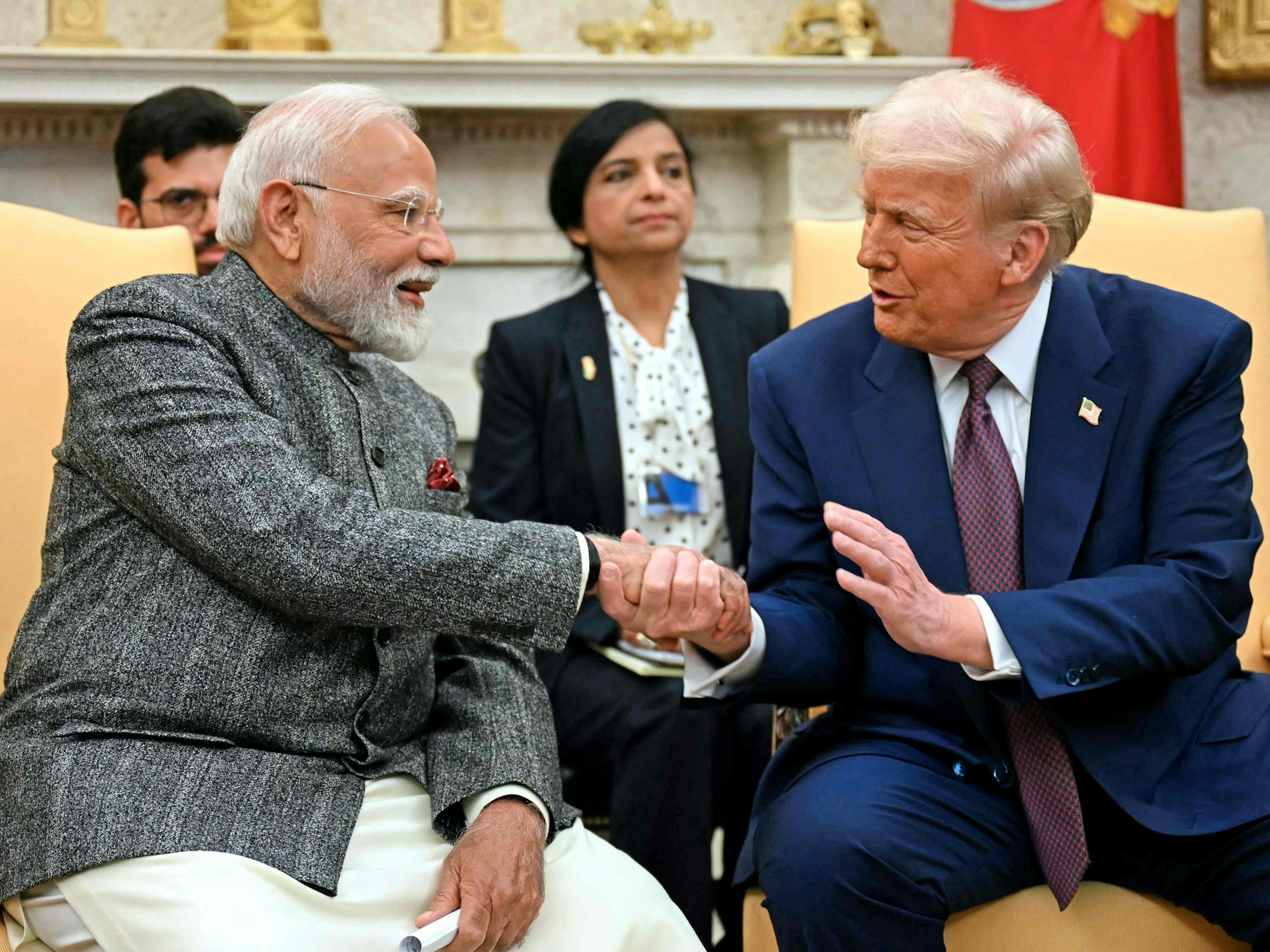 Donald Trump beim Treffen mit Indiens Premierminister Narendra Modi im Februar 2025.