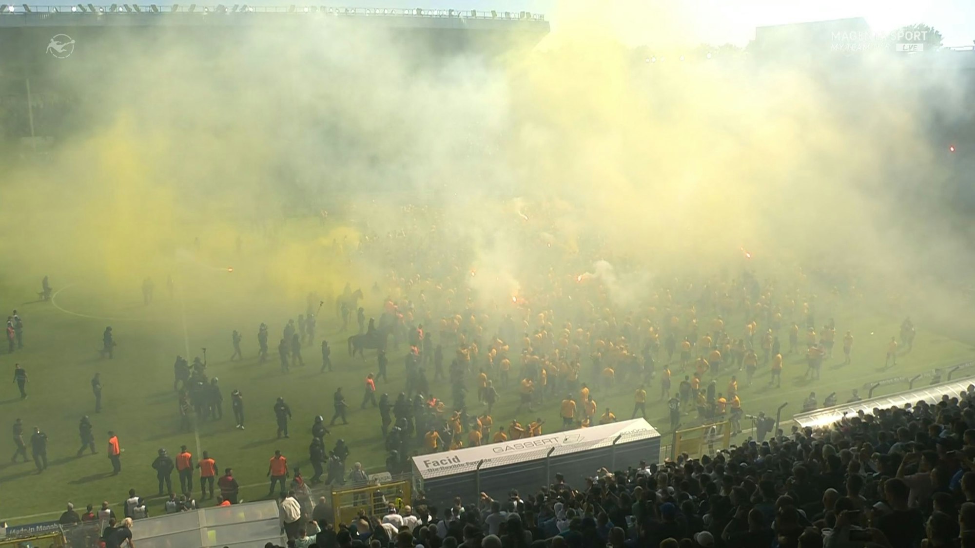 Fans von Dynamo Dresden beim Platzsturm.