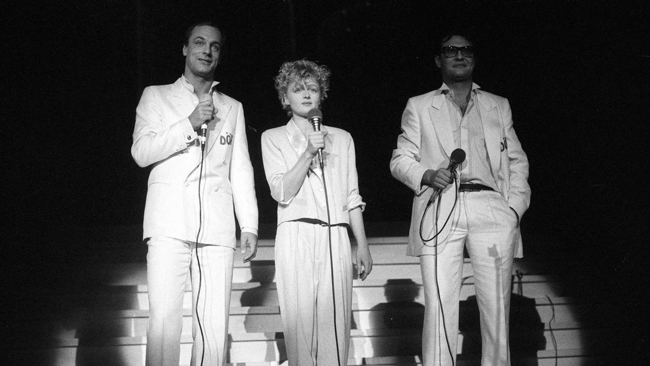 DÖF mit Manfred Fredi Tauchen, Inga Humpe und Josef Joesi Prokopetz (v.l.). im Jahr 1983.