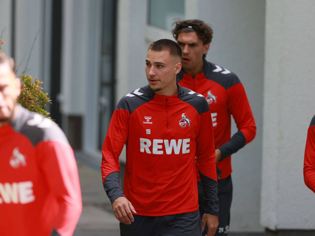 Tim Lemperle vor dem Training beim 1. FC Köln.