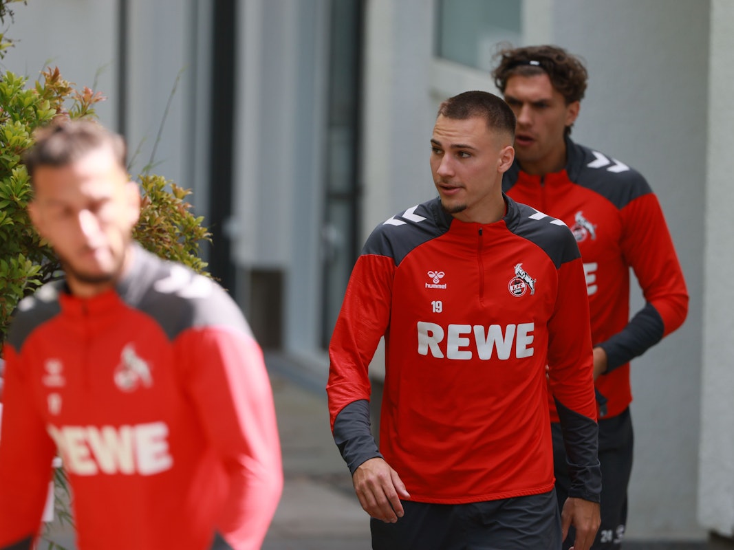 Tim Lemperle vor dem Training beim 1. FC Köln.