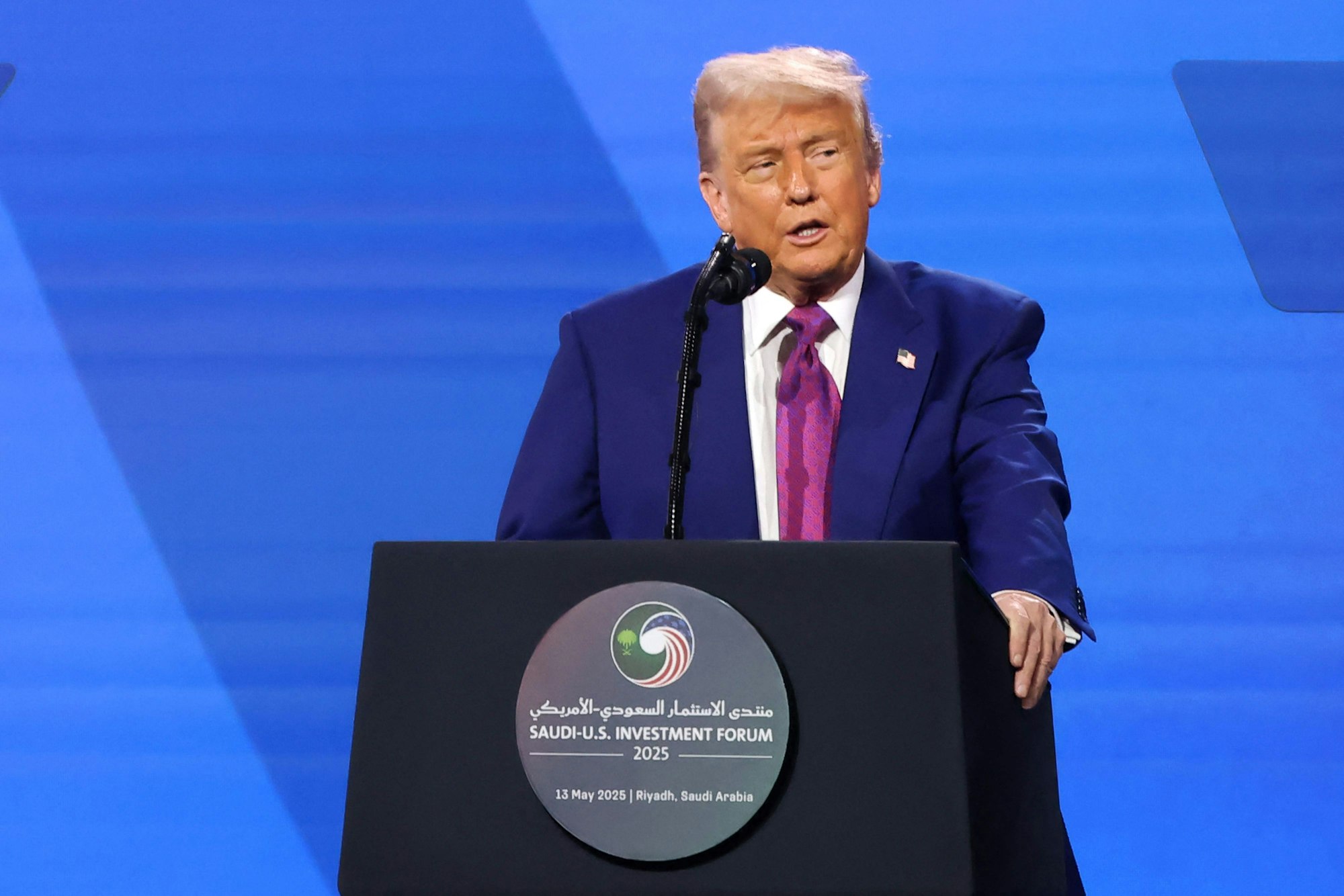 US-Präsident Donald Trump spricht in Riad am 13. Mai 2025.