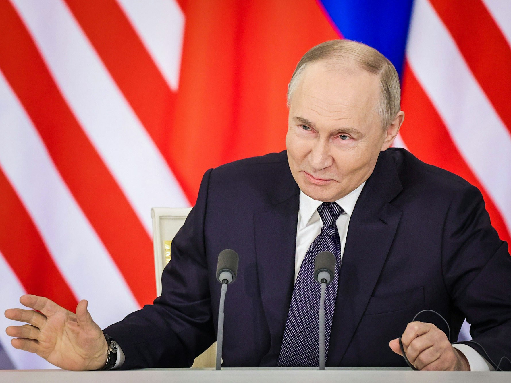 Wladimir Putin bei einer Pressekonferenz im Kreml.