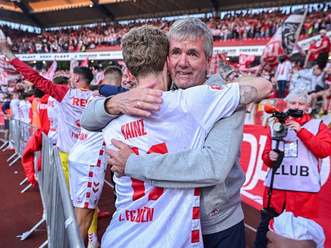 Florian Kainz und Trainer Friedhelm Funkel