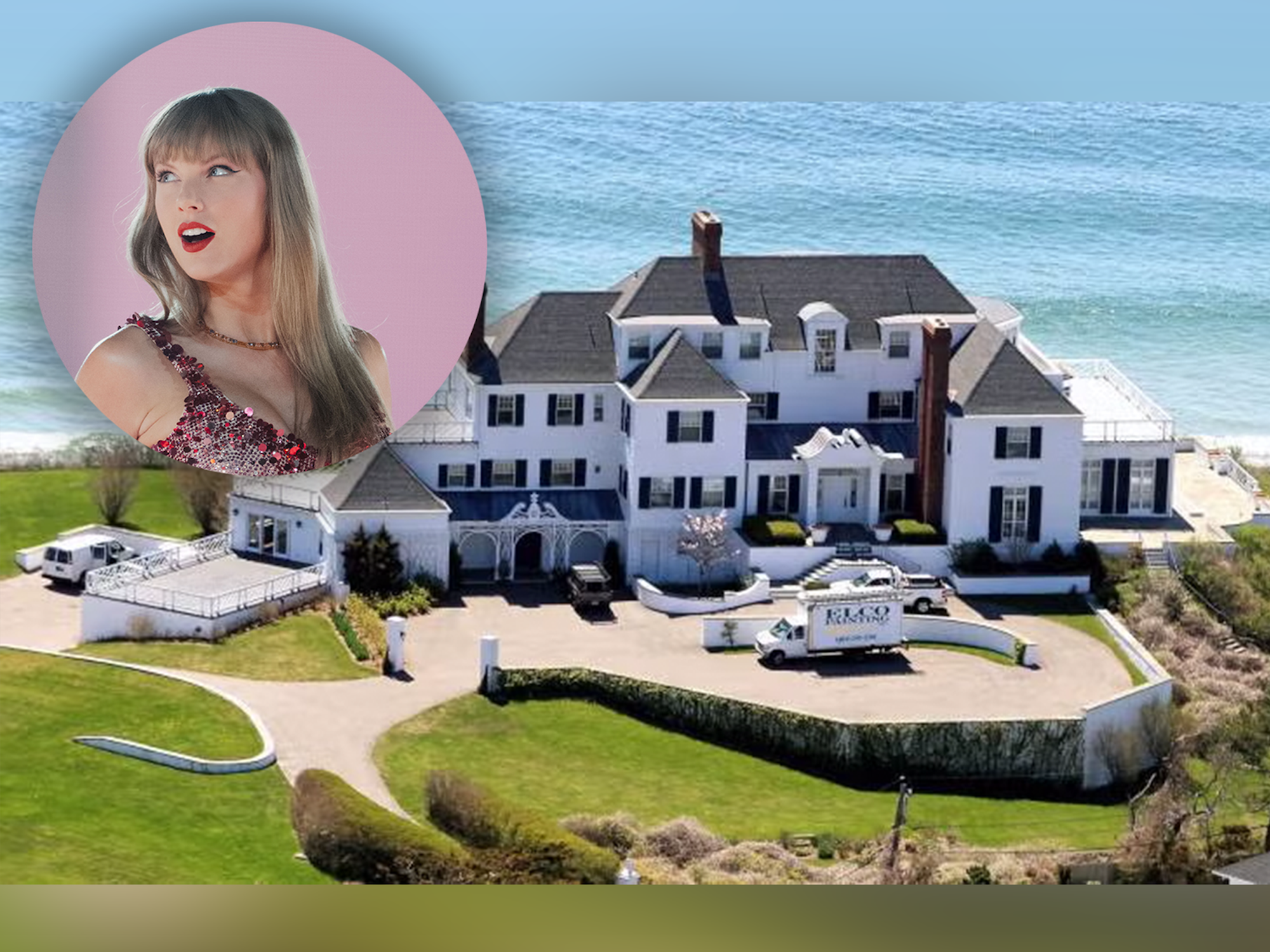 Blick auf die Villa von Taylor Swift in Rhode Island.