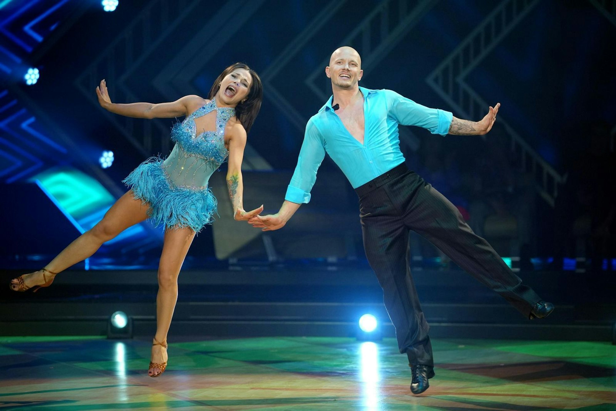 Sensation: Im „Impro Dance Even Noch More Extreme“ holten Fabian und Anastasia mit einem spontanen Jive 30 Punkte. Das Publikum brüllte begeistert „Zugabe“. (Bild: RTL / Stefan Gregorowius)