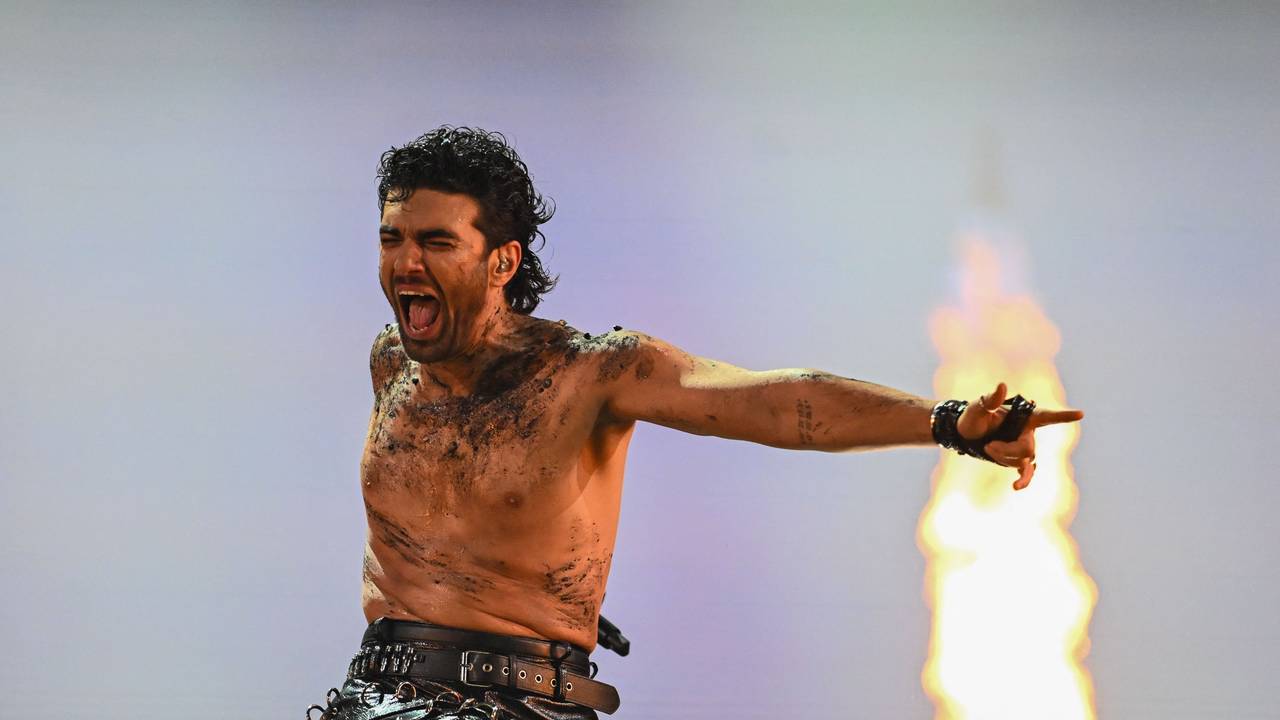 Der armenische Sänger Parg, der das Land mit dem Lied „Survivor“ vertritt, während der Generalprobe für das Finale des Eurovision Song Contest 2025 in Basel.